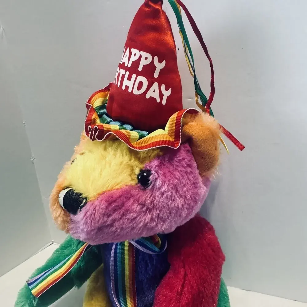 First & Main Rainbow Happy‎ Birthday Plush Teddy Stuffed Bear